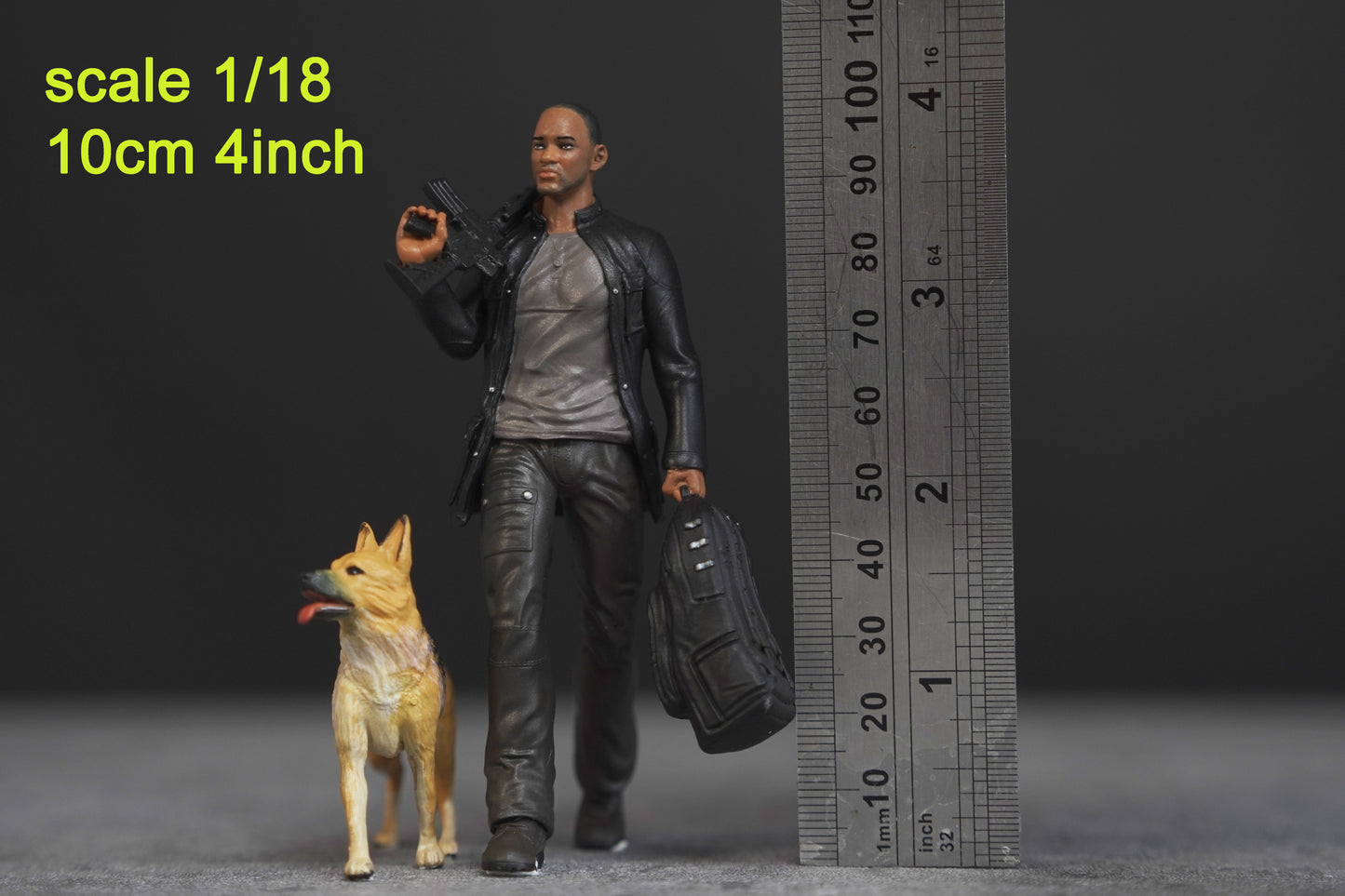 Legend man and dog figure 1:18 to HO scale handpaint high detail