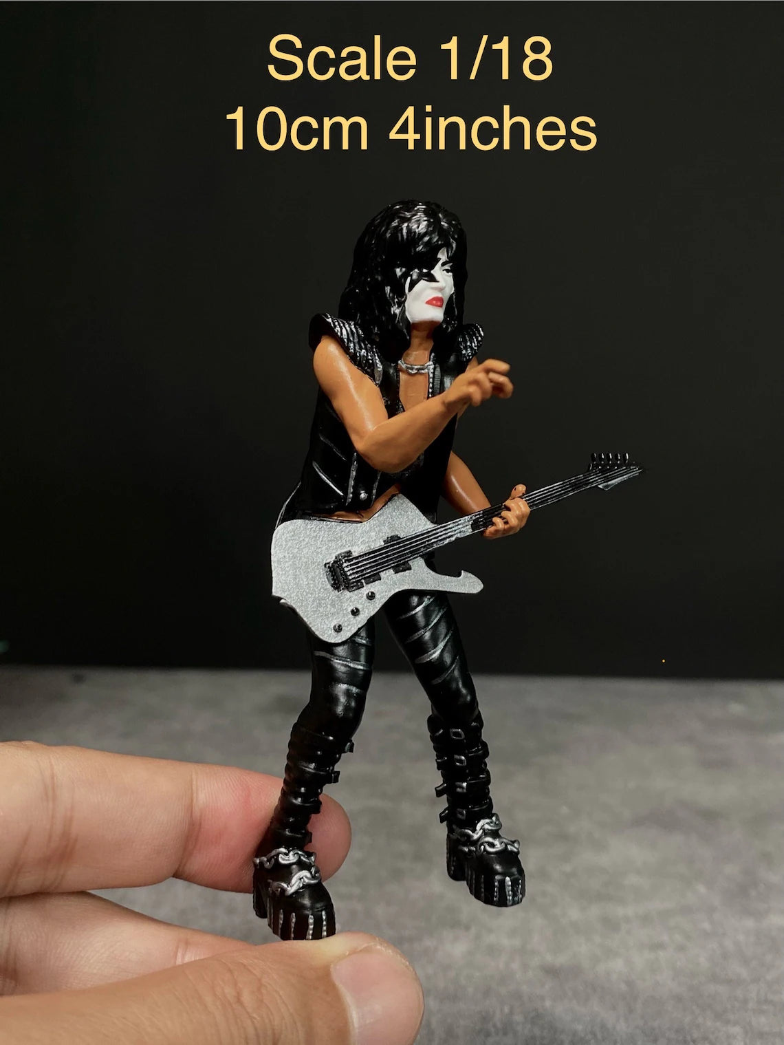 Rocker whiteface figure handpaint high detail 1:18 scale (4inches)