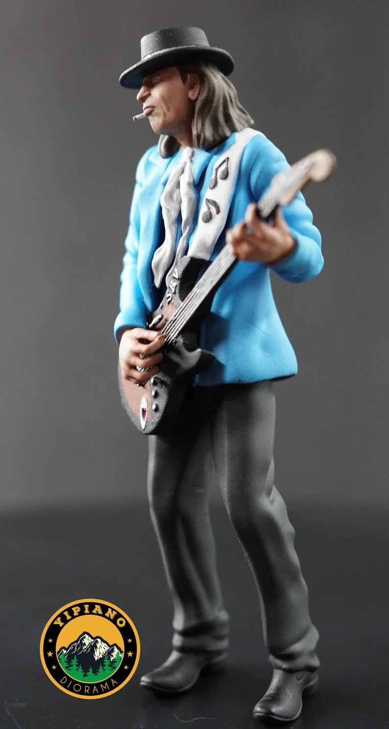 Blue Guitarist rocker figure handpaint high detail 1:18 scale