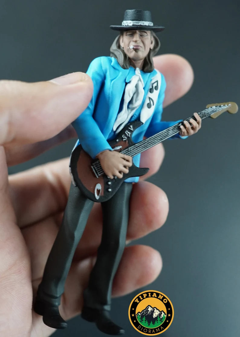 Blue Guitarist rocker figure handpaint high detail 1:18 scale