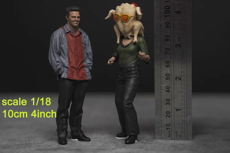 Man and chicken woman figure 1:18 to HO scale