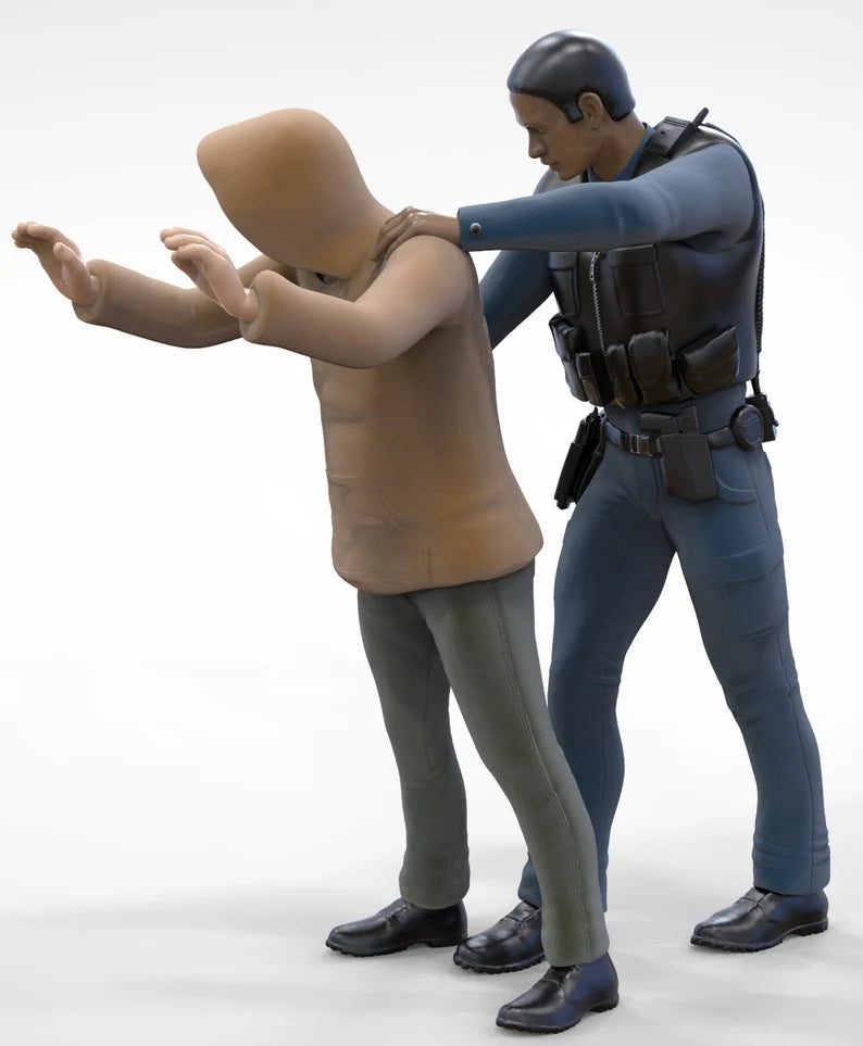 Police catch thief figure HO 1:64 Scale handpaint high detail