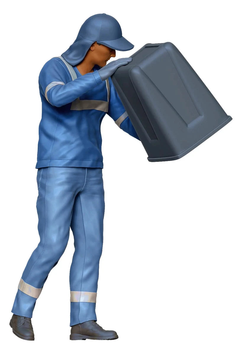 Garbage man figure HO 1:64 Scale handpaint high detail