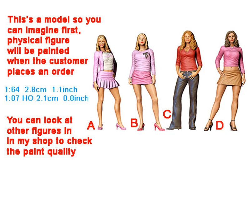 Mean girl figure HO 1:64 Scale handpaint high detail