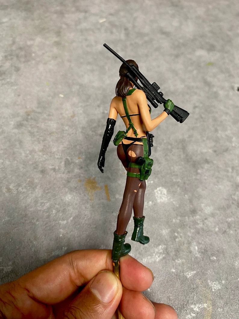 Sniper girl figure handpaint high detail 1:18 to HO scale