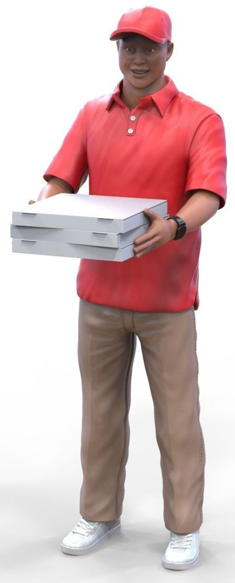 Pizza delivery figure scale 1:18 handpaint