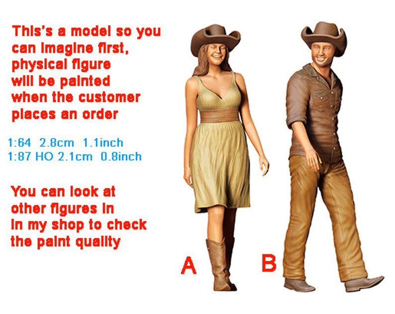 Western figure HO 1:64 Scale handpaint high detail