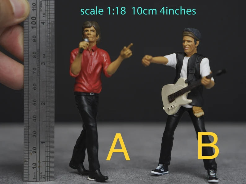 Mick and Keith figure high detail painted 1/18 to HO scale