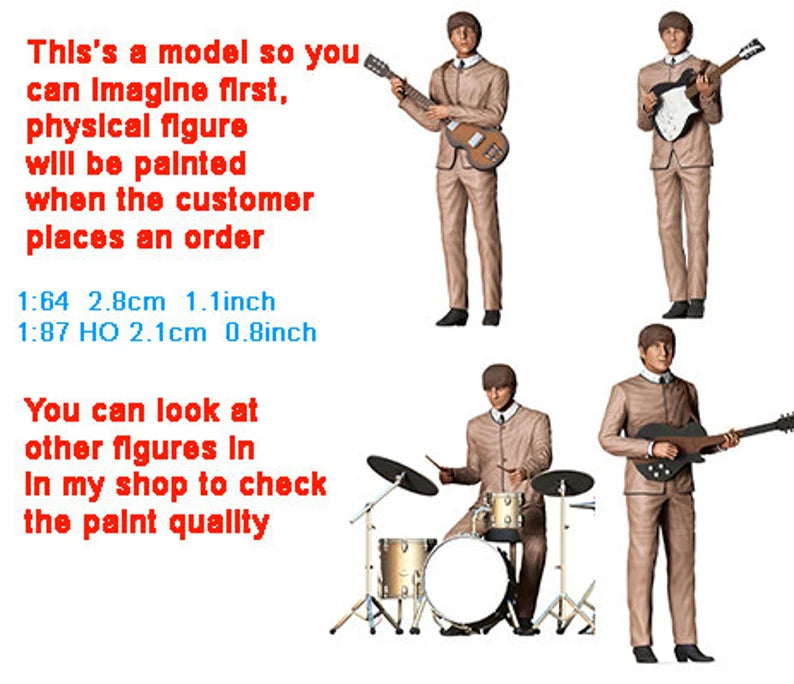 The Abbey band figure 1:64 1/43 to HO scale handpaint high detail