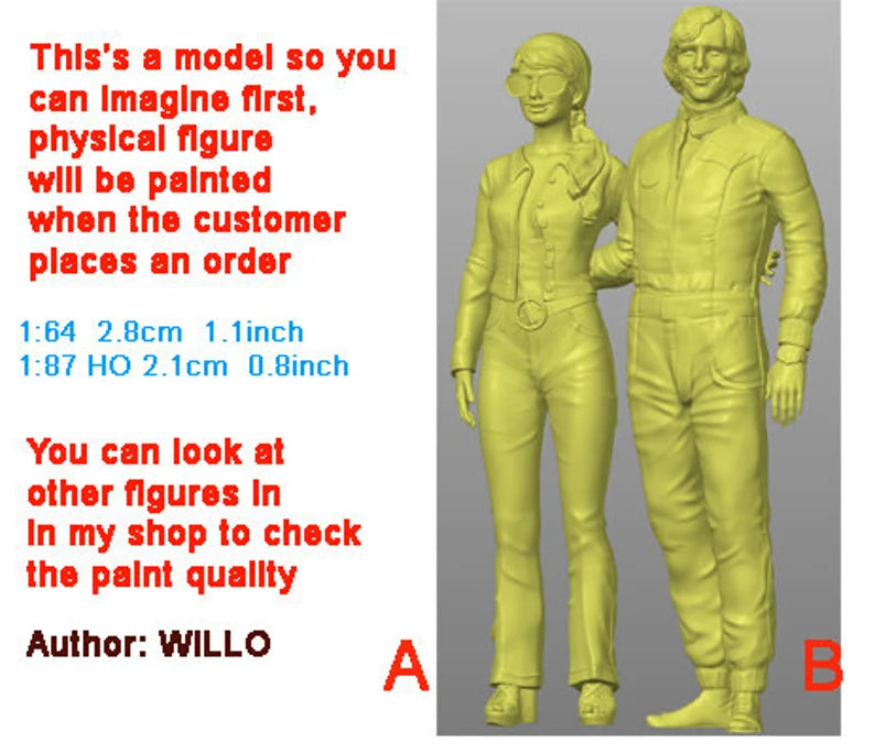 Jame couple racer figure HO 1:18 Scale handpaint high detail