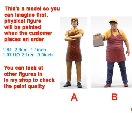 Salers figure 1:18 to 1/64 HO scale handpaint high detail